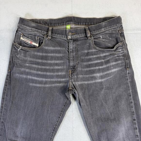 Diesel D-Strukt Jeans Mens 38x32 Gray Slim Medium Wash Faded Stretch Taper Denim - Picture 2 of 10